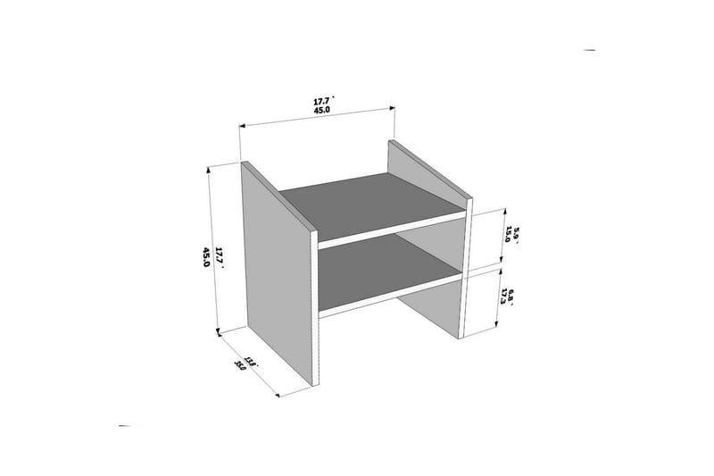 Zalric Natbord 45 cm - Hvid - Møbler - Borde - Aflastningsbord - Sengebord