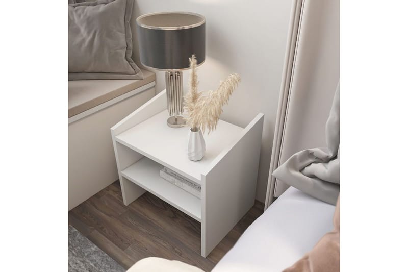 Zalric Natbord 45 cm - Hvid - Møbler - Borde - Aflastningsbord - Sengebord