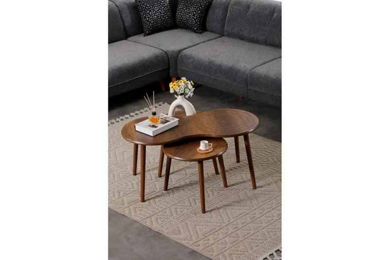 Zalvar Sætborde 100 cm - Sand - Møbler - Borde - Aflastningsbord - Indskudsborde