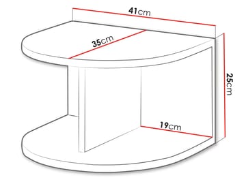 Zarek Sengebord 41 cm - beige - Møbler - Borde - Aflastningsbord - Sengebord
