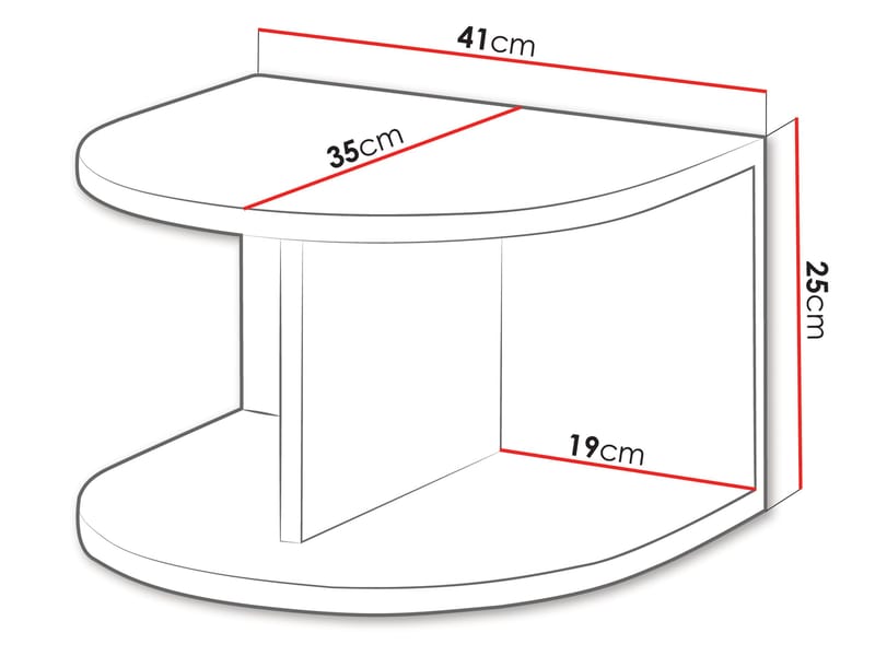 Zarek Sengebord 41 cm - beige - Møbler - Borde - Aflastningsbord - Sengebord