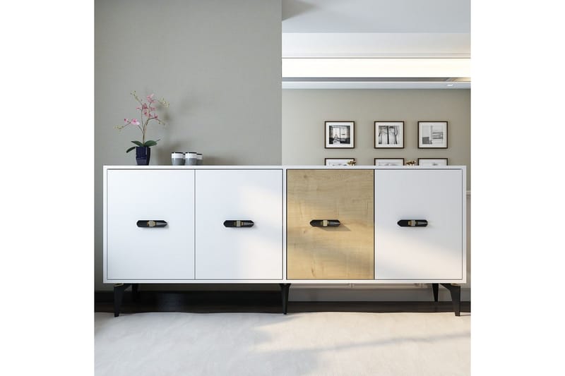 Zaven Konsolbord 180 cm - Hvid/Eg - Møbler - Borde - Aflastningsbord - Entrébord