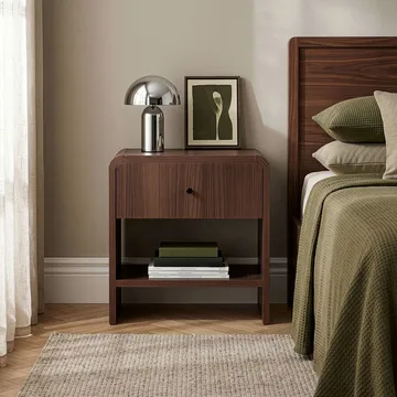 Zavio Sengebord 45x45x40 cm - Milano Walnut - Møbler - Borde - Aflastningsbord - Sengebord