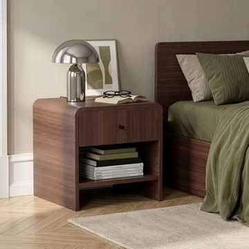 Zavio Sengebord 45x45x40 cm - Milano Walnut - Møbler - Borde - Aflastningsbord - Sengebord