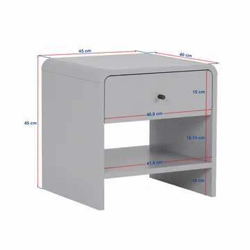 Zavio Sengebord 45x45x40 cm - Milano Walnut - Møbler - Borde - Aflastningsbord - Sengebord
