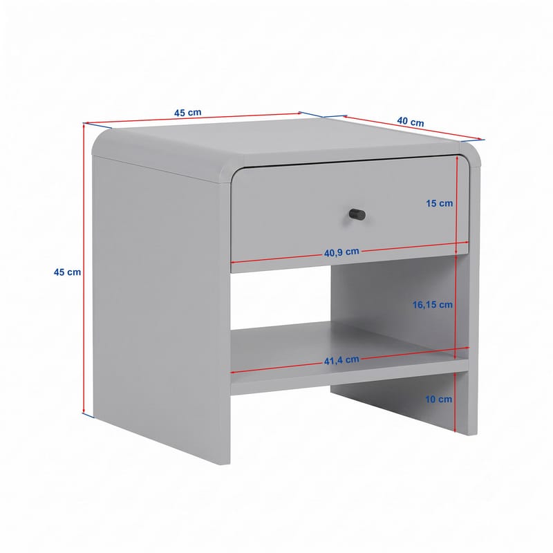 Zavio Sengebord 45x45x40 cm - Sepet Oak - Møbler - Borde - Aflastningsbord - Sengebord
