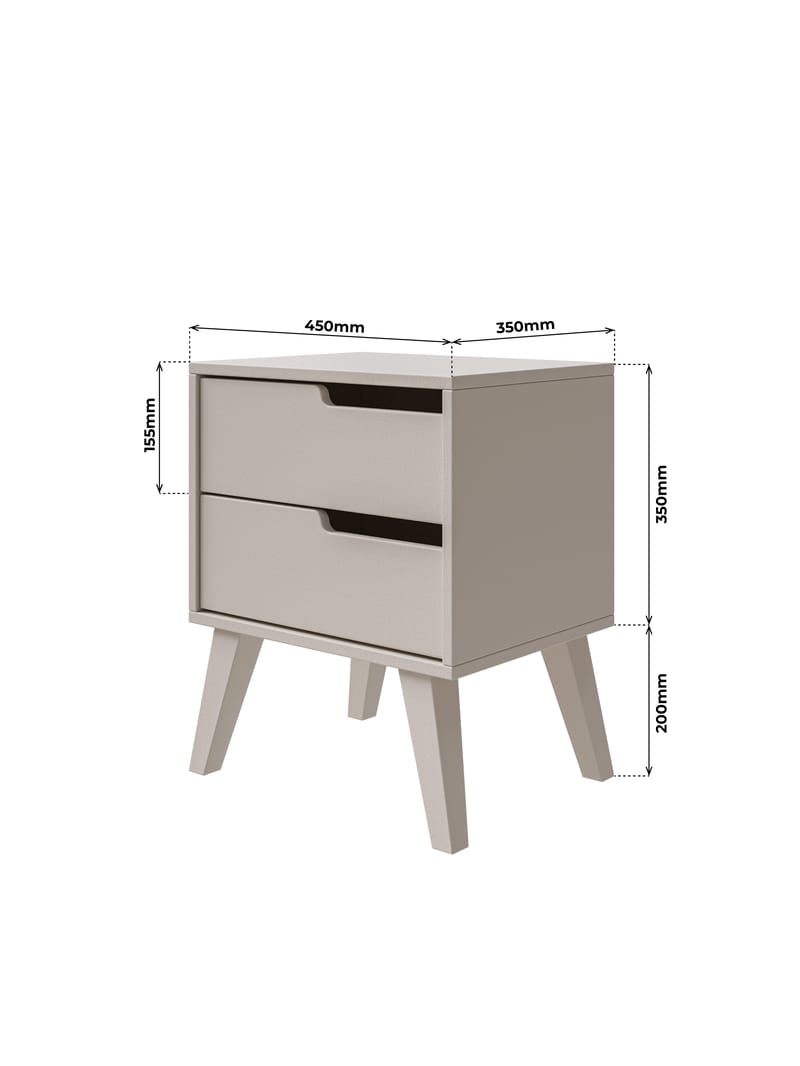 Zelto Sengebord 45 cm Højre - Kashmir (lys beige) - Møbler - Borde - Aflastningsbord - Sengebord