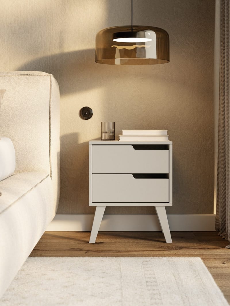 Zelto Sengebord 45 cm Højre - Kashmir (lys beige) - Møbler - Borde - Aflastningsbord - Sengebord
