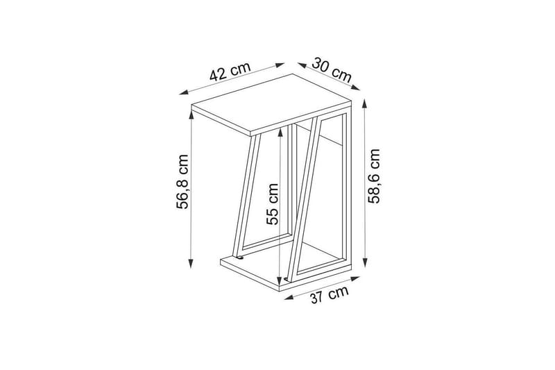 Zeric Sidebord 30 cm - Blå/Sort - Møbler - Borde - Aflastningsbord - Lampebord