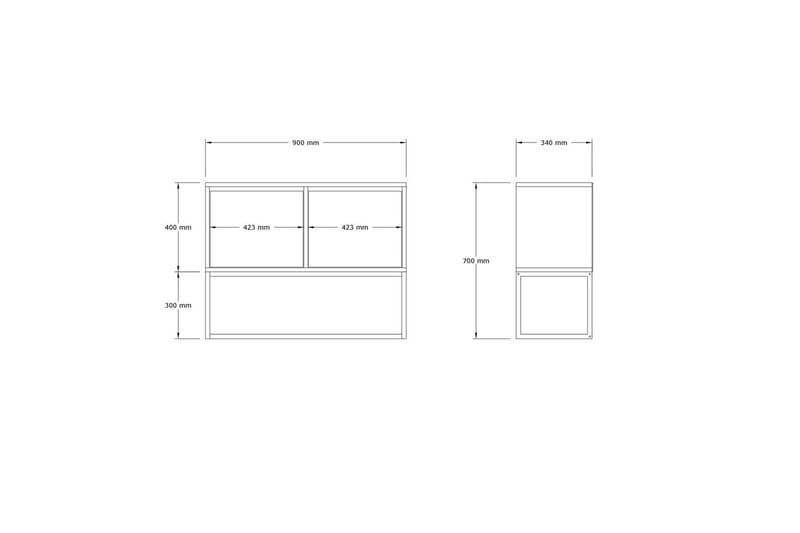 Zermat Konsolbord 90 cm - Hvid - Møbler - Borde - Aflastningsbord - Entrébord