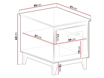 Zeylor Sengebord 45 cm - Møbler - Borde - Aflastningsbord - Sengebord