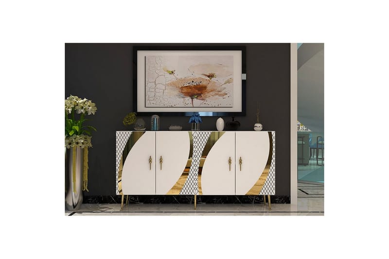 Zoman Konsolbord 150 cm - Guld/Hvid - Møbler - Borde - Aflastningsbord - Entrébord