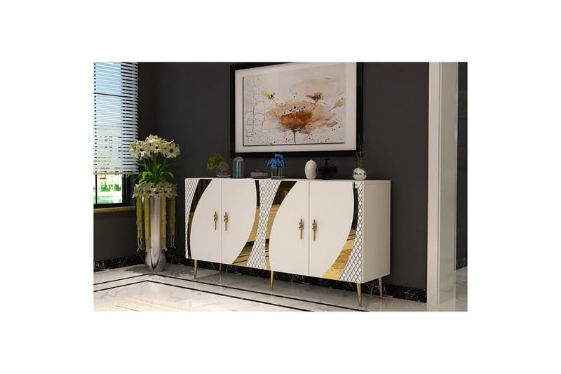 Zoman Konsolbord 150 cm - Guld/Hvid - Møbler - Borde - Aflastningsbord - Entrébord