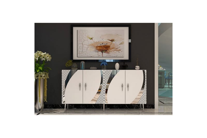 Zoman Konsolbord 150 cm - Hvid/Sølv - Møbler - Borde - Aflastningsbord - Entrébord