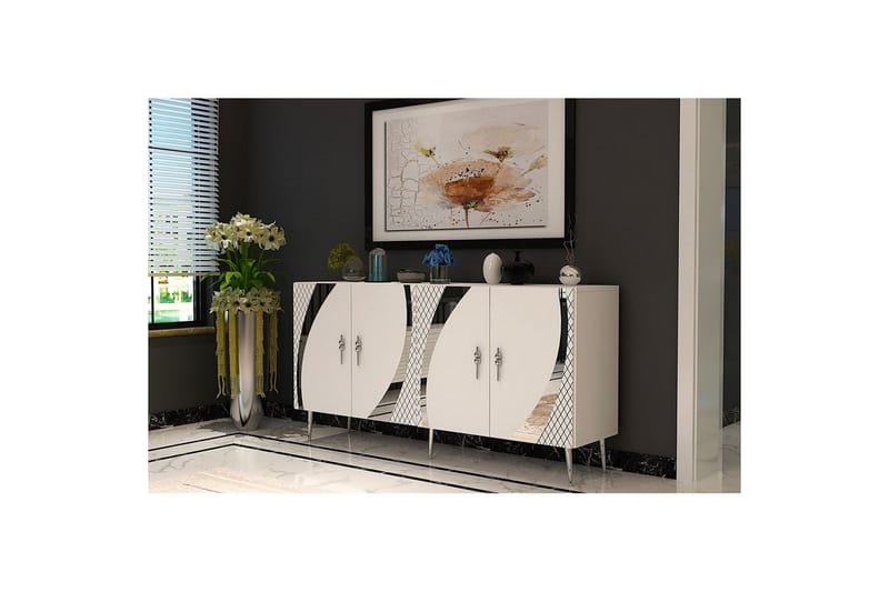 Zoman Konsolbord 150 cm - Hvid/Sølv - Møbler - Borde - Aflastningsbord - Entrébord