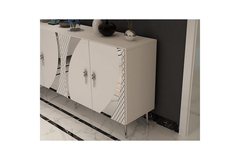 Zoman Konsolbord 150 cm - Hvid/Sølv - Møbler - Borde - Aflastningsbord - Entrébord