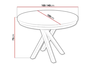 Aggarwal Rundt Spisebord 100 cm med Mørkt Træ- og Metaludseende - Sort - Møbler - Borde - Spisebord og køkkenbord