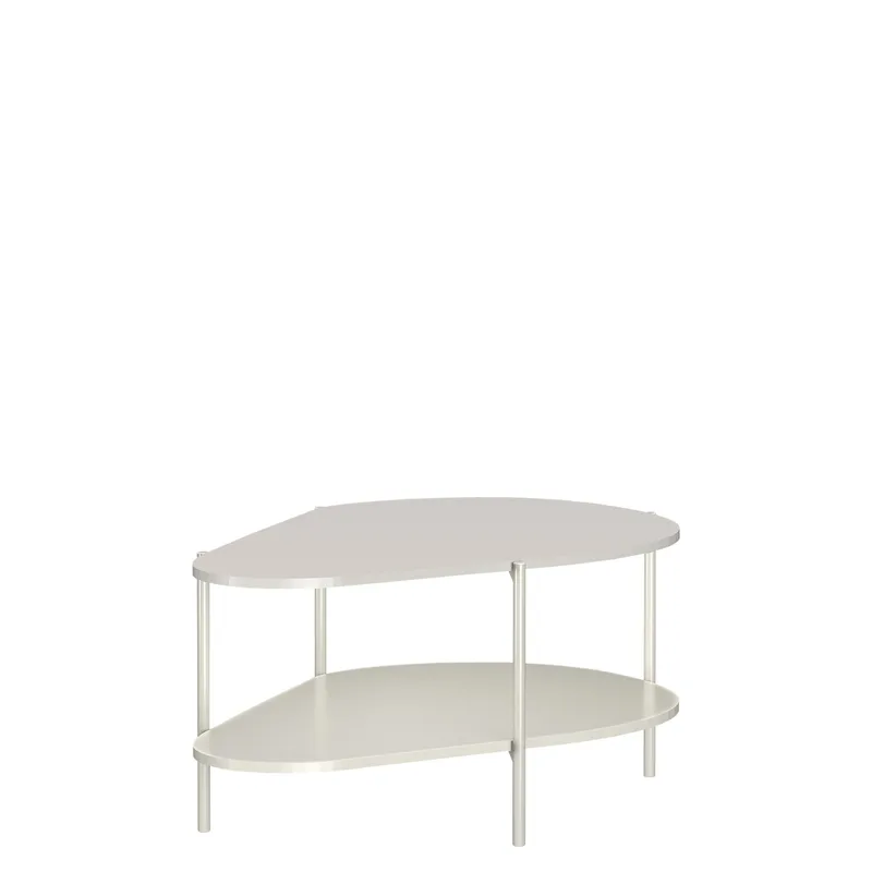 Aggarwal Sofabord 65 cm med Hylder i Malet Træ, Beige