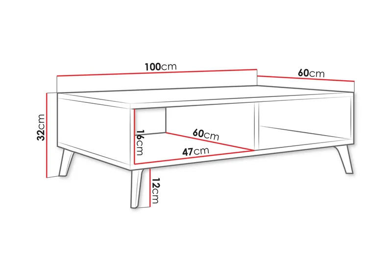 Akihiko Sofabord 100 cm - Hvid - Møbler - Borde - Sofabord