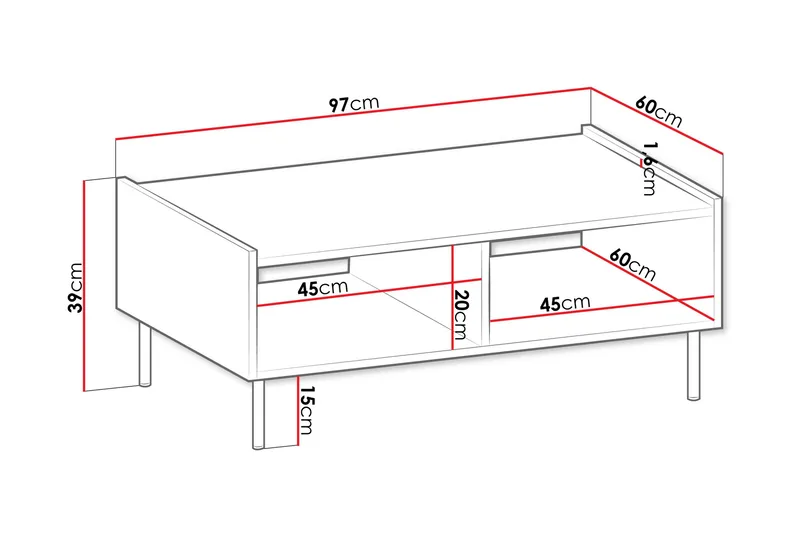 Akihito Sofabord 97 cm - Brun - Møbler - Borde - Sofabord