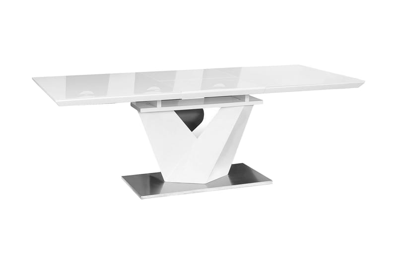 Alaras Spisebord 160 cm - Glas/Hvid - Spisebord og køkkenbord