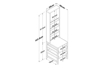 Aldros Toiletbord 35 cm - Hvid - Møbler - Borde - Sminkebord & konsolbord