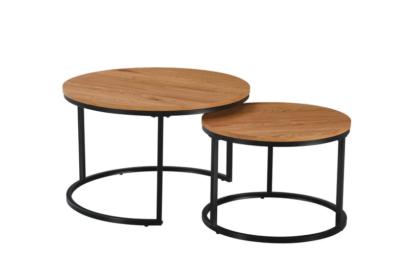 Alex indskudsborde 76 cm runde, Eg/Sort