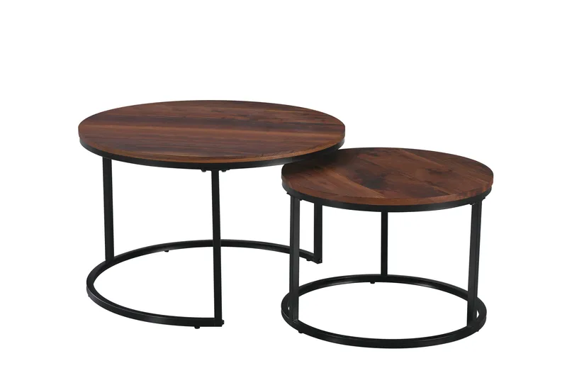 Alex Satsbord Runt Valnöt/Svart, undefined