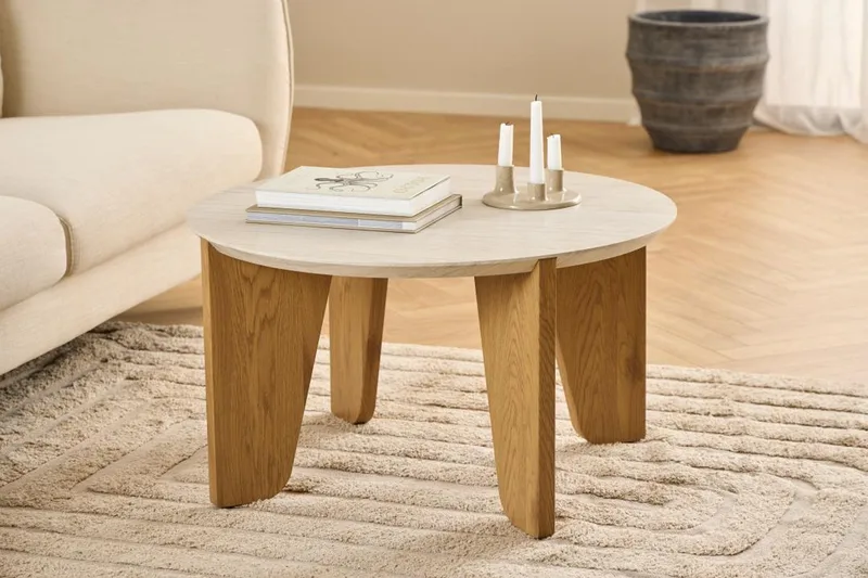 Alkha Sofabord 80 cm - Beige - Møbler - Borde - Sofabord