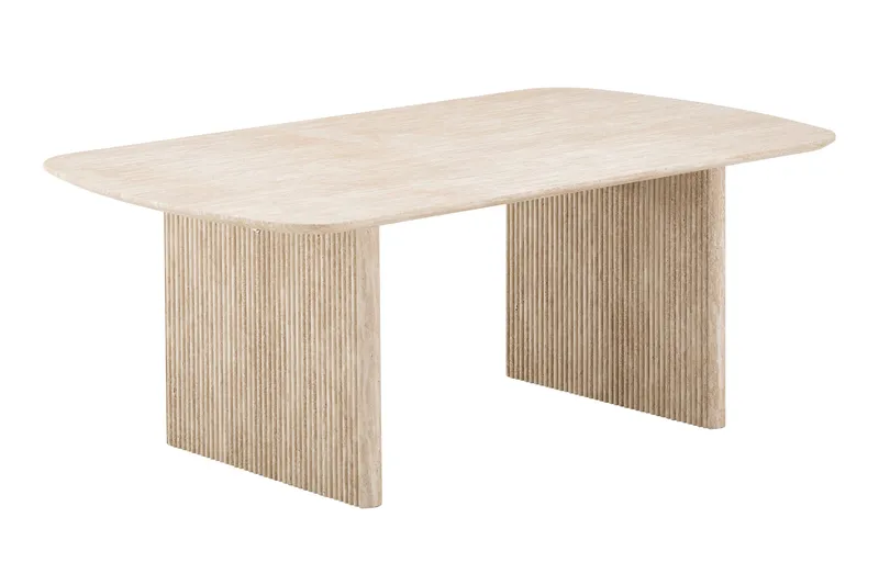 Alma rektangulært sofabord 120 cm i træ, Travertin