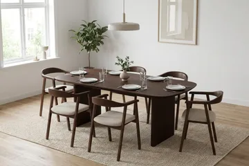 Alma rektangulært spisebord 180x90 cm finér - Røget eg - Møbler - Borde - Spisebord og køkkenbord