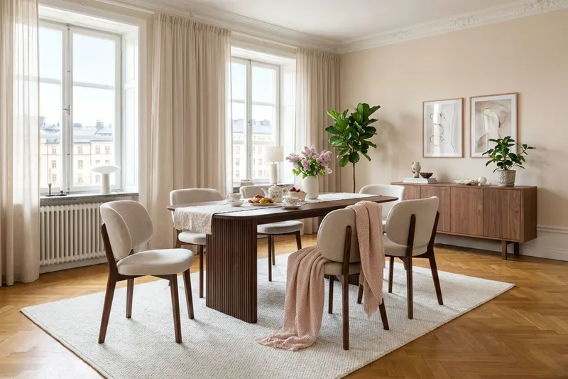 Alma rektangulært spisebord 180x90 cm finér - Valnød - Møbler - Borde - Spisebord og køkkenbord