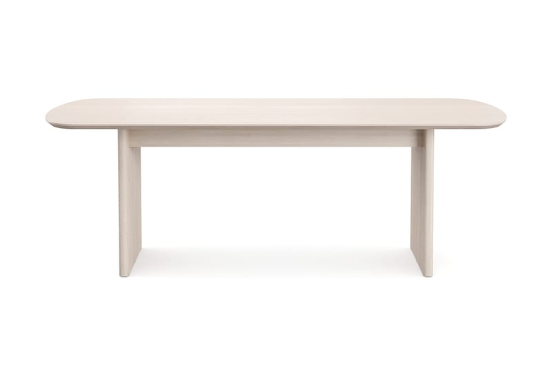 Alma rektangulært spisebord 220x100 cm finér - Hvidlaseret - Møbler - Borde - Spisebord og køkkenbord