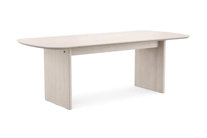 Alma rektangulært spisebord 220x100 cm finér, Hvidlaseret