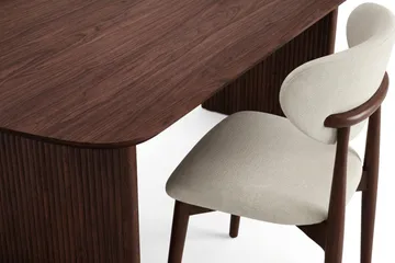 Alma spisebordssæt, rektangulært 220 cm, valnød med 6 Molly spisebordsstole - Valnød - Møbler - Borde - Spisebordssæt