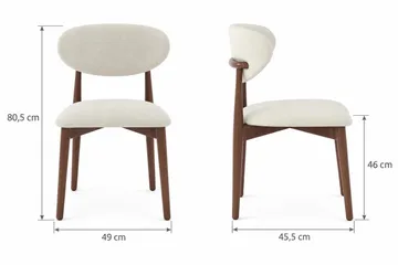 Alma spisebordssæt, rektangulært 220 cm, valnød med 6 Molly spisebordsstole - Valnød - Møbler - Borde - Spisebordssæt