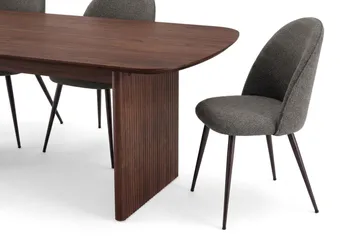Alma spisebordssæt 220 cm rektangulært med 6 Nibe Plus-spisebordsstole - Valnød - Møbler - Borde - Spisebordssæt