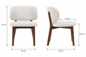 Alma spisebordssæt med rektangulært bord på 220 cm i valnød og 6 Eira-spisebordsstole - Valnød - Møbler - Borde - Spisebordssæt