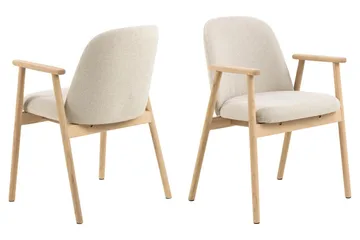 Alma spisebordssæt rektangulært 220 cm hvidlaseret med 6 Reciclar-spisestole - Hvidlaseret eg - Møbler - Borde - Spisebordssæt