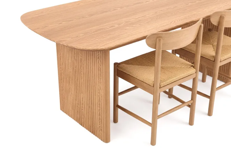 Alma spisegruppe rektangulær 180 cm eg med 6 Malte spisestole - Eg - Møbler - Borde - Spisebordssæt