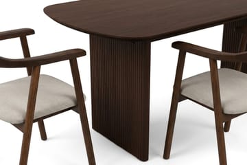 Alma spisegruppe rektangulær 180 cm røget eg med 6 Jolie spisebordsstole - Røget eg - Møbler - Borde - Spisebordssæt