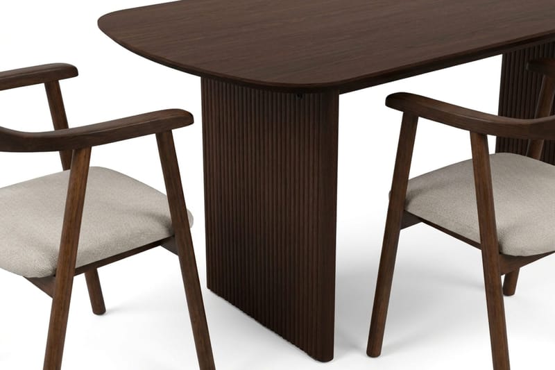 Alma spisegruppe rektangulær 180 cm røget eg med 6 Jolie spisebordsstole - Røget eg - Møbler - Borde - Spisebordssæt
