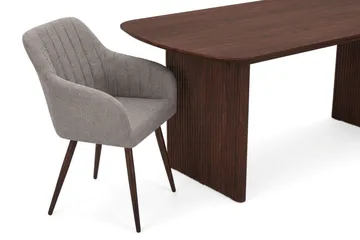 Alma spisegruppe rektangulær 180 cm valnød med 6 Filippa-spisestole - Valnød - Møbler - Borde - Spisebordssæt