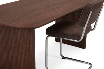 Alma spisegruppe rektangulær 180 cm valnød med 6 Milva-spisestole - Valnød - Møbler - Borde - Spisebordssæt