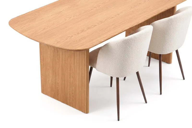 Alma spisegruppe rektangulær 220 cm eg med 6 Greya spisestole - Eg - Møbler - Borde - Spisebordssæt
