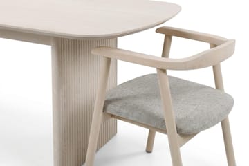 Alma spisegruppe rektangulær 220 cm hvidlaseret med 6 Jolie spisestole - Møbler - Borde - Spisebordssæt