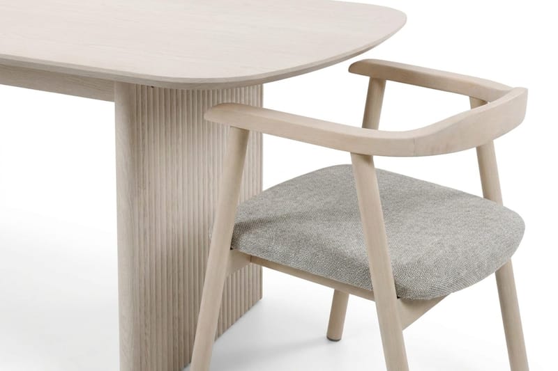 Alma spisegruppe rektangulær 220 cm hvidlaseret med 6 Jolie spisestole - Møbler - Borde - Spisebordssæt