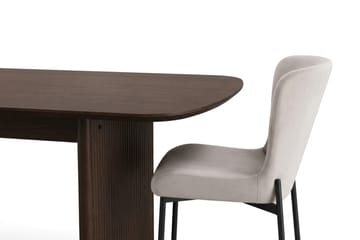 Alma spisegruppe rektangulær 220 cm Røget Eg med 6 Elsie spisestole - Røget eg - Møbler - Borde - Spisebordssæt