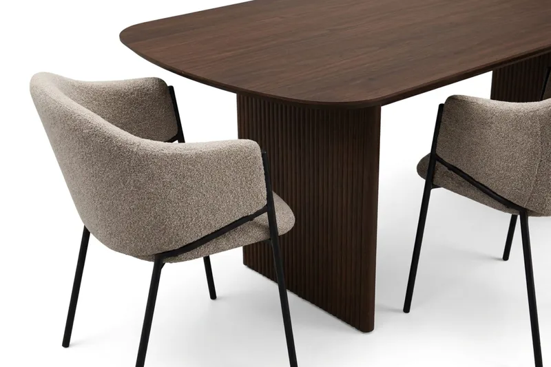 Alma spisegruppe rektangulær 220 cm Røget Eg med 6 Filip-spisestole - Røget eg - Møbler - Borde - Spisebordssæt
