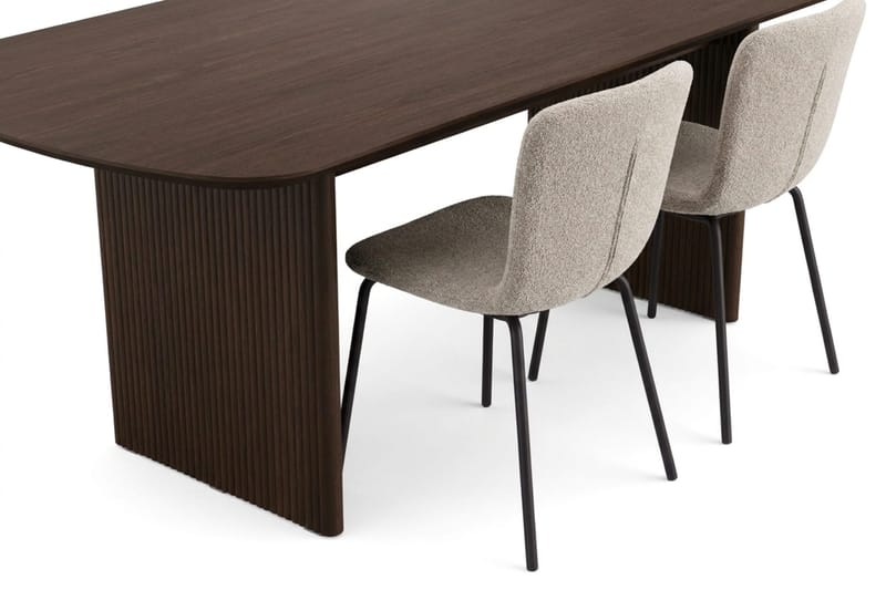 Alma spisegruppe rektangulær 220 cm røget eg med 6 Katy-spisestole - Røget eg - Møbler - Borde - Spisebordssæt